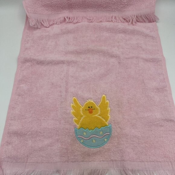 Cecil Saydah Set of 3 Easter Hand Towels 15"x24" Pastel Spring Chicken & Floral - Picture 11 of 13